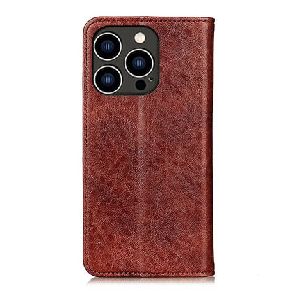 For iPhone 16 Pro Max Case Crazy Horse Texture Leather Magnetic Closure Phone Cover