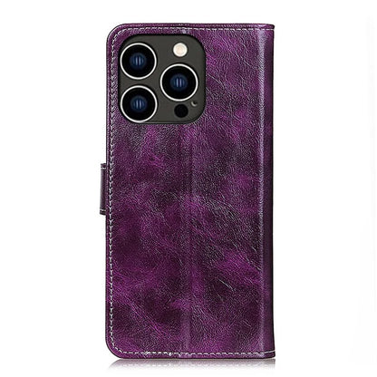 For iPhone 16 Pro Max Case Wallet Leather Phone Cover Retro Crazy Horse Texture