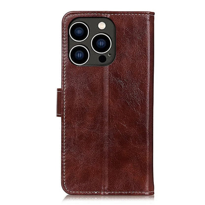 For iPhone 16 Pro Max Case Wallet Leather Phone Cover Retro Crazy Horse Texture