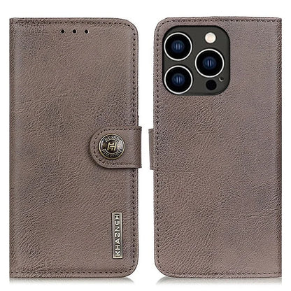 KHAZNEH For iPhone 16 Pro Max Case Cowhide Texture Leather Flip Phone Cover with Wallet