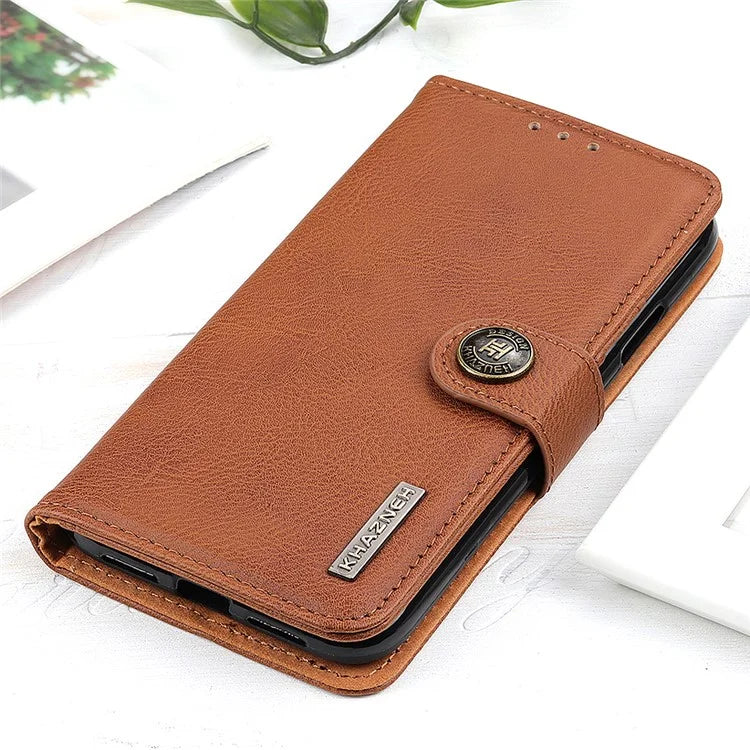 KHAZNEH For iPhone 16 Pro Max Case Cowhide Texture Leather Flip Phone Cover with Wallet