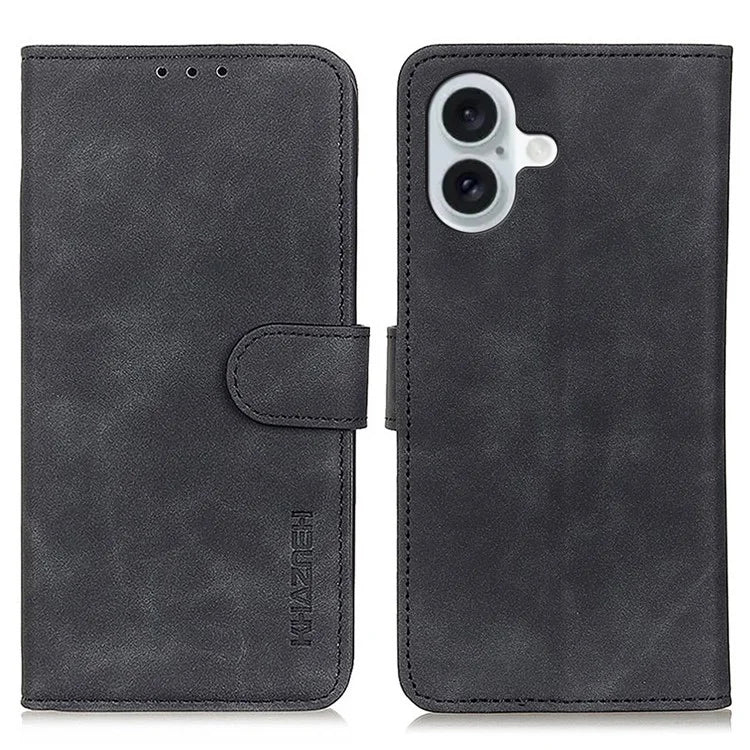 KHAZNEH For iPhone 16 Case Retro Leather Phone Cover with Wallet Stand