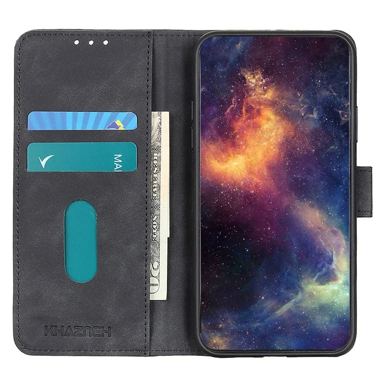 KHAZNEH For iPhone 16 Case Retro Leather Phone Cover with Wallet Stand