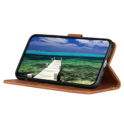KHAZNEH For iPhone 16 Case Retro Leather Phone Cover with Wallet Stand