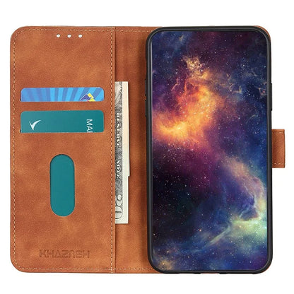 KHAZNEH For iPhone 16 Case Retro Leather Phone Cover with Wallet Stand
