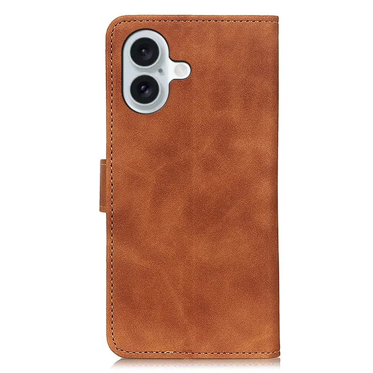 KHAZNEH For iPhone 16 Case Retro Leather Phone Cover with Wallet Stand