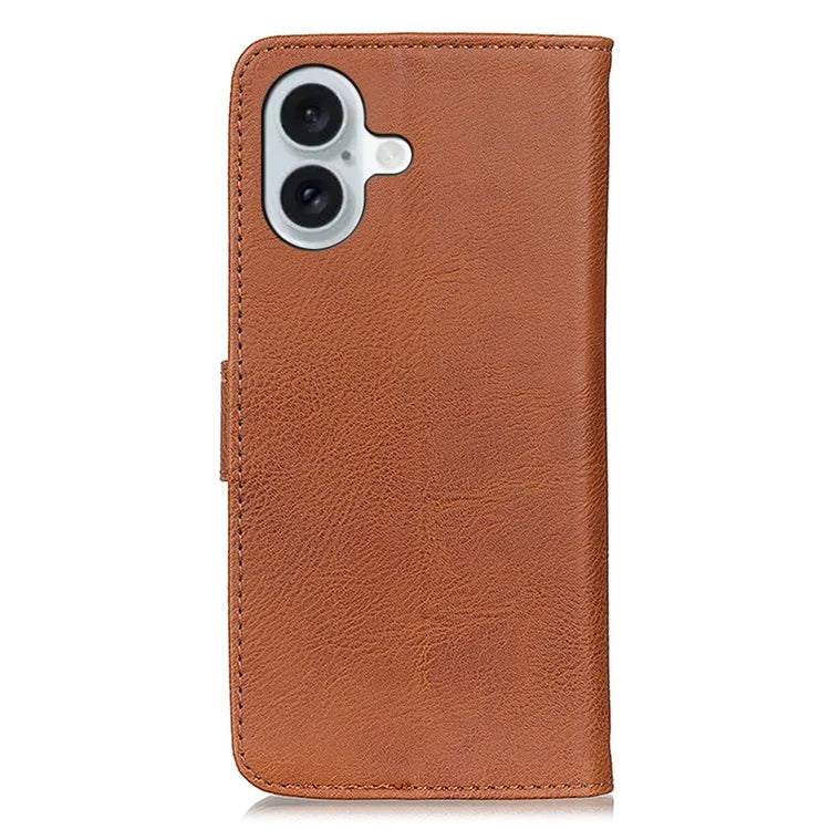 KHAZNEH For iPhone 16 Case Cowhide Texture Leather Phone Cover