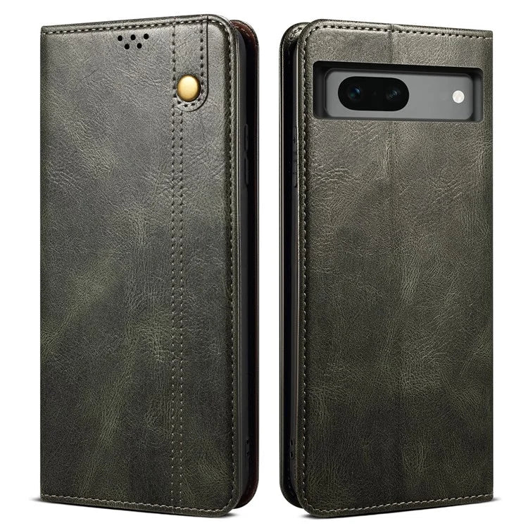 For Google Pixel 8a Case Waxy Crazy Horse Leather Phone Cover