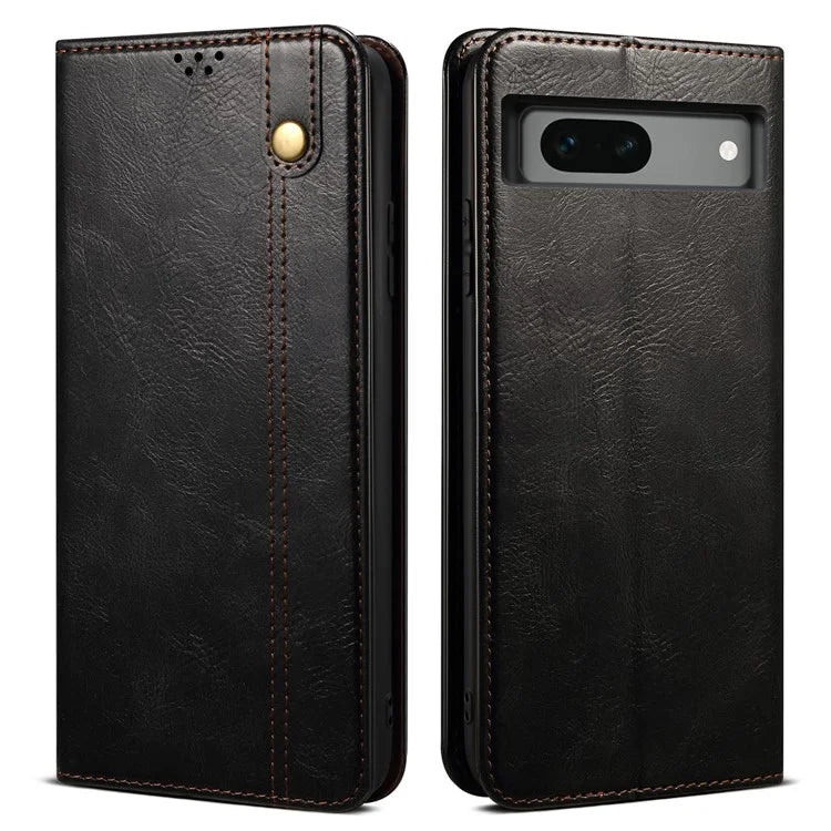For Google Pixel 8a Case Waxy Crazy Horse Leather Phone Cover