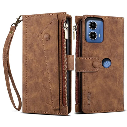 ESEBLE Star Series For Motorola Edge 50 Fusion 5G Case Wallet Zipper PU Leather Phone Cover
