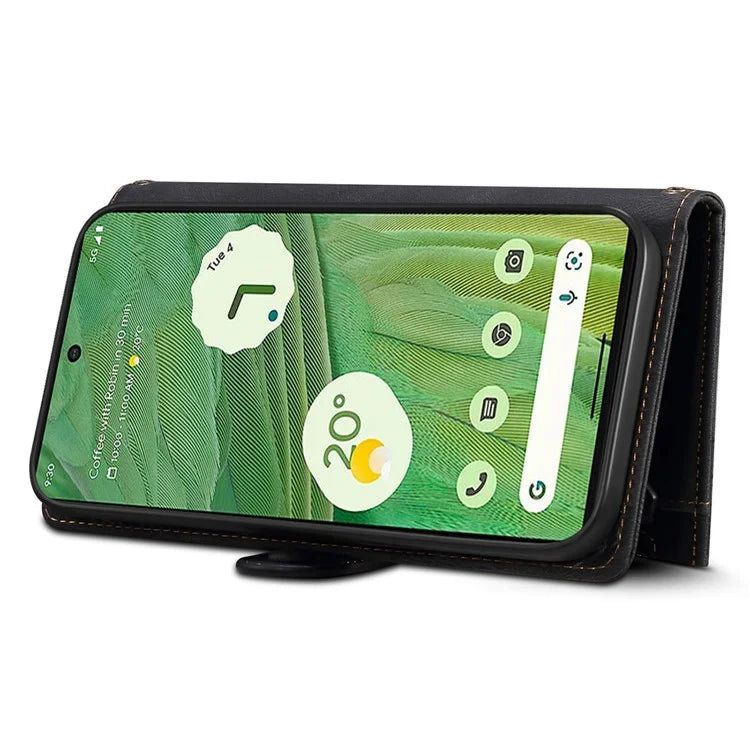 ESEBLE Star Series For Google Pixel 8a Case Zipper PU Leather Phone Cover with Card Slots Wrist Strap