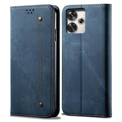 For Xiaomi Redmi Turbo 3 5G / Poco F6 5G Wallet Phone Case Jeans Cloth Texture Leather Flip Cover