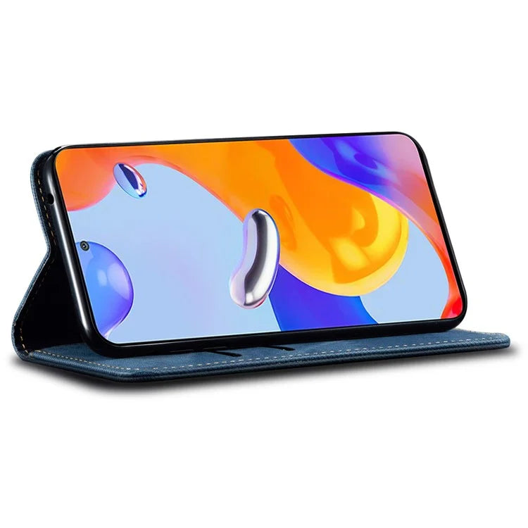 For Xiaomi Redmi Turbo 3 5G / Poco F6 5G Wallet Phone Case Jeans Cloth Texture Leather Flip Cover