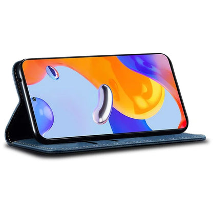 For Xiaomi Redmi Turbo 3 5G / Poco F6 5G Wallet Phone Case Jeans Cloth Texture Leather Flip Cover