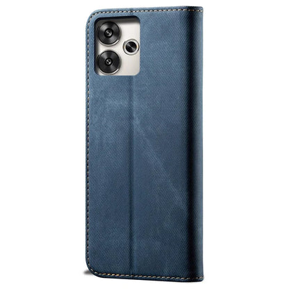 For Xiaomi Redmi Turbo 3 5G / Poco F6 5G Wallet Phone Case Jeans Cloth Texture Leather Flip Cover
