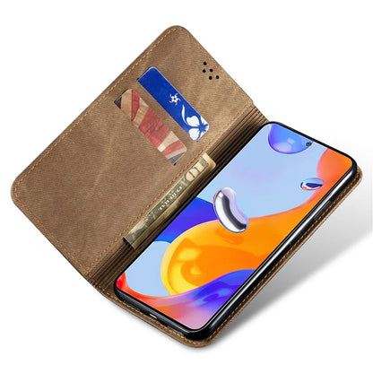 For Xiaomi Redmi Turbo 3 5G / Poco F6 5G Wallet Phone Case Jeans Cloth Texture Leather Flip Cover