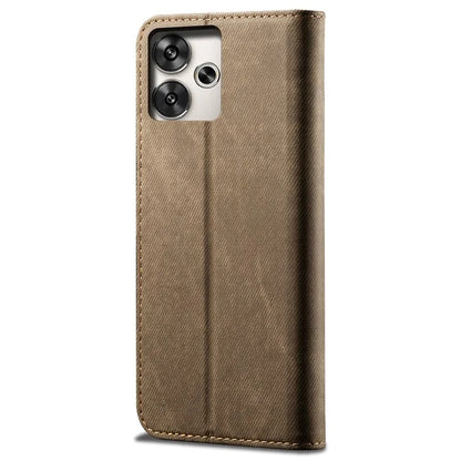 For Xiaomi Redmi Turbo 3 5G / Poco F6 5G Wallet Phone Case Jeans Cloth Texture Leather Flip Cover