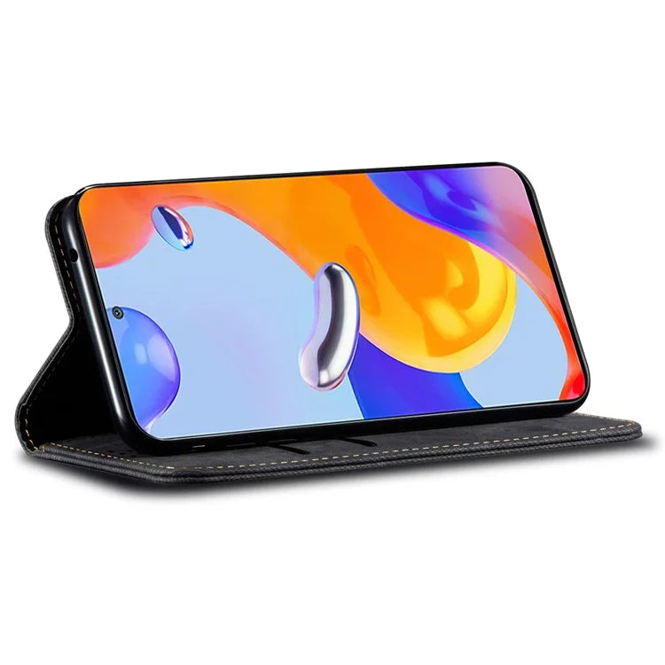 For Xiaomi Redmi Turbo 3 5G / Poco F6 5G Wallet Phone Case Jeans Cloth Texture Leather Flip Cover