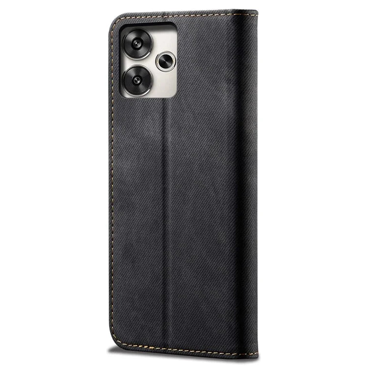 For Xiaomi Redmi Turbo 3 5G / Poco F6 5G Wallet Phone Case Jeans Cloth Texture Leather Flip Cover