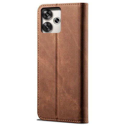 For Xiaomi Redmi Turbo 3 5G / Poco F6 5G Wallet Phone Case Jeans Cloth Texture Leather Flip Cover