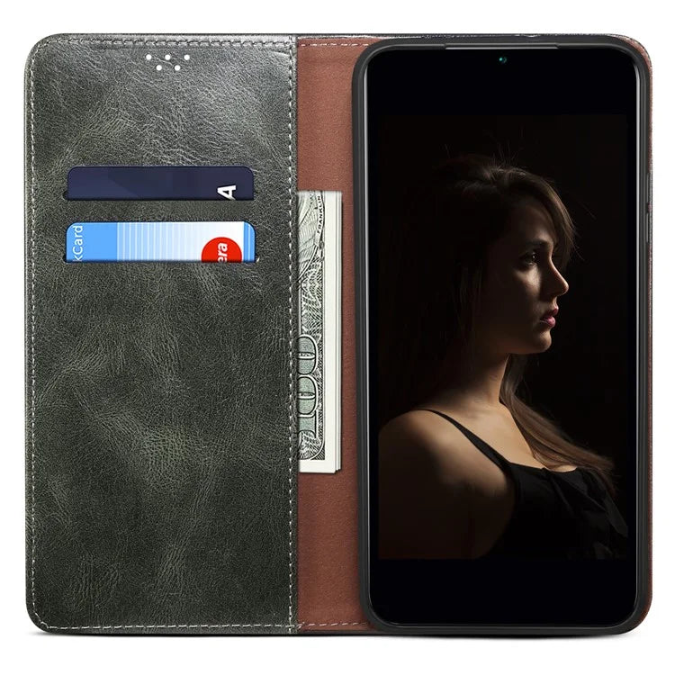 For Xiaomi Redmi Turbo 3 5G / Poco F6 5G Case Viewing Stand Crazy Horse Texture Leather Phone Cover