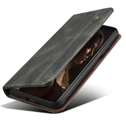 For Xiaomi Redmi Turbo 3 5G / Poco F6 5G Case Viewing Stand Crazy Horse Texture Leather Phone Cover