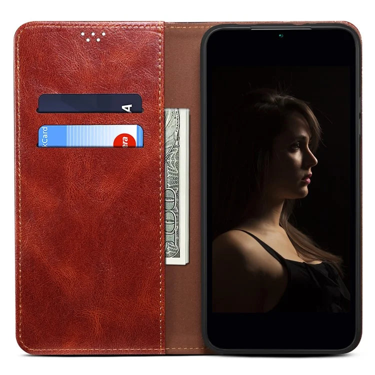 For Xiaomi Redmi Turbo 3 5G / Poco F6 5G Case Viewing Stand Crazy Horse Texture Leather Phone Cover