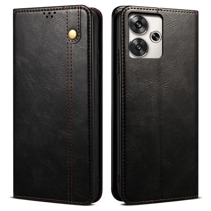 For Xiaomi Redmi Turbo 3 5G / Poco F6 5G Case Viewing Stand Crazy Horse Texture Leather Phone Cover