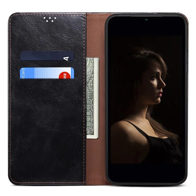 For Xiaomi Redmi Turbo 3 5G / Poco F6 5G Case Viewing Stand Crazy Horse Texture Leather Phone Cover