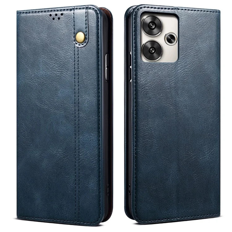 For Xiaomi Redmi Turbo 3 5G / Poco F6 5G Case Viewing Stand Crazy Horse Texture Leather Phone Cover