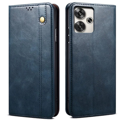 For Xiaomi Redmi Turbo 3 5G / Poco F6 5G Case Viewing Stand Crazy Horse Texture Leather Phone Cover