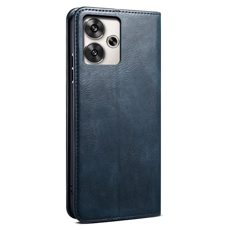 For Xiaomi Redmi Turbo 3 5G / Poco F6 5G Case Viewing Stand Crazy Horse Texture Leather Phone Cover