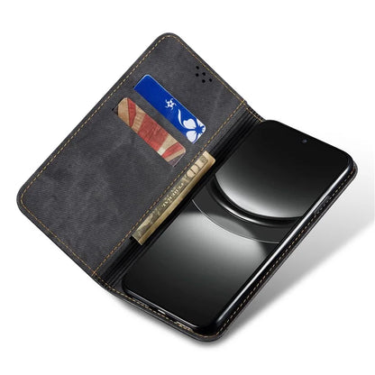For Huawei nova 2i / Enjoy 70 Pro Leather Case Wallet Phone Cover Jeans Cloth Texture