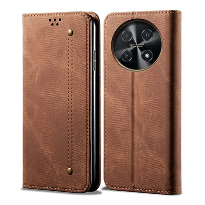 For Huawei nova 2i / Enjoy 70 Pro Leather Case Wallet Phone Cover Jeans Cloth Texture
