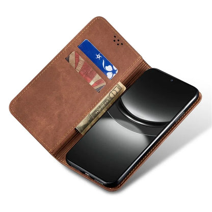 For Huawei nova 2i / Enjoy 70 Pro Leather Case Wallet Phone Cover Jeans Cloth Texture