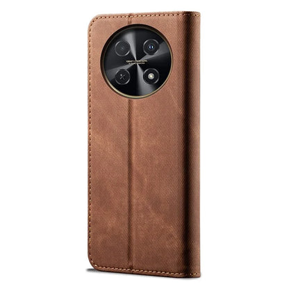 For Huawei nova 2i / Enjoy 70 Pro Leather Case Wallet Phone Cover Jeans Cloth Texture