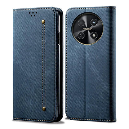 For Huawei nova 2i / Enjoy 70 Pro Leather Case Wallet Phone Cover Jeans Cloth Texture