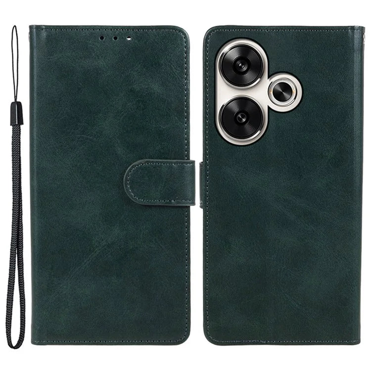 For Xiaomi Redmi Turbo 3 5G / Poco F6 5G Case Calf Texture Magnetic Clasp Leather Wallet Phone Cover
