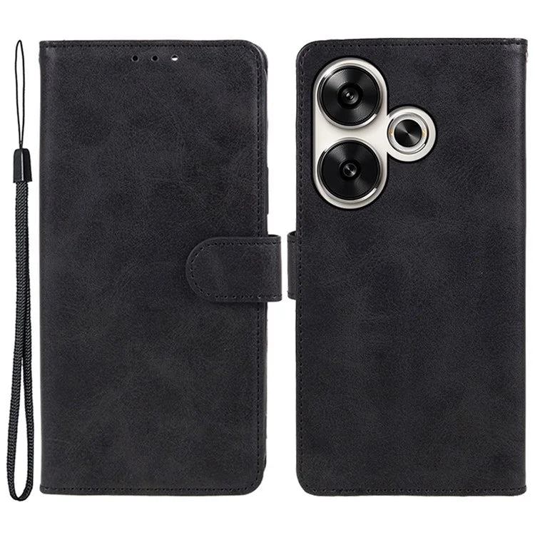 For Xiaomi Redmi Turbo 3 5G / Poco F6 5G Case Calf Texture Magnetic Clasp Leather Wallet Phone Cover