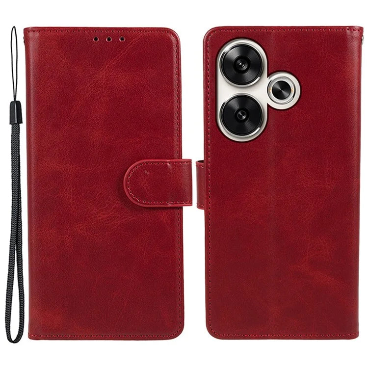 For Xiaomi Redmi Turbo 3 5G / Poco F6 5G Case Calf Texture Magnetic Clasp Leather Wallet Phone Cover