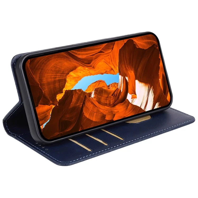 For Xiaomi Redmi Turbo 3 5G / Poco F6 5G Case Leather Magnetic Flip Calf Texture Phone Cover