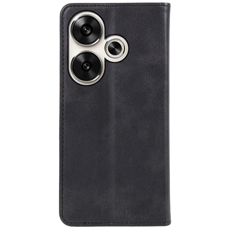 For Xiaomi Redmi Turbo 3 5G / Poco F6 5G Case Leather Magnetic Flip Calf Texture Phone Cover