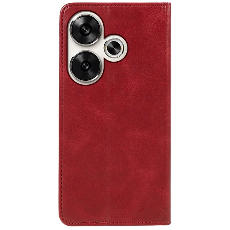 For Xiaomi Redmi Turbo 3 5G / Poco F6 5G Case Leather Magnetic Flip Calf Texture Phone Cover