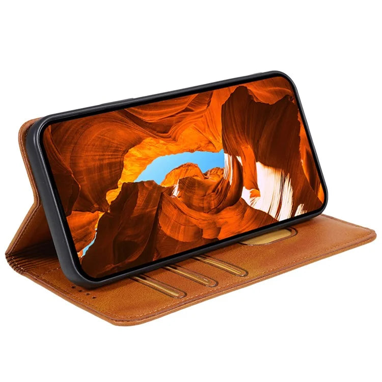 For Xiaomi Redmi Turbo 3 5G / Poco F6 5G Case Leather Magnetic Flip Calf Texture Phone Cover