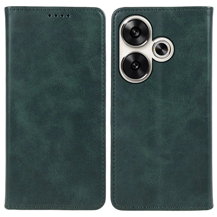 For Xiaomi Redmi Turbo 3 5G / Poco F6 5G Case Leather Magnetic Flip Calf Texture Phone Cover