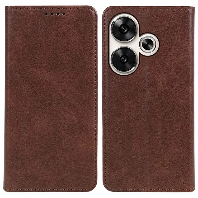 For Xiaomi Redmi Turbo 3 5G / Poco F6 5G Case Leather Magnetic Flip Calf Texture Phone Cover