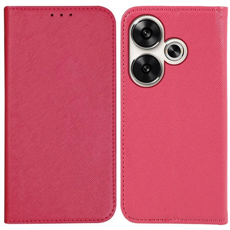For Xiaomi Redmi Turbo 3 5G / Poco F6 5G Case Wallet Cross Texture Leather Flip Phone Cover