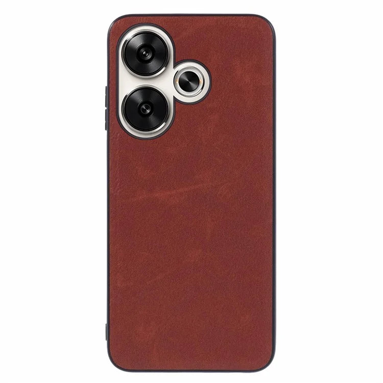 For Xiaomi Redmi Turbo 3 5G / Poco F6 5G Case PU Leather Coated PC+TPU Retro Phone Protective Cover