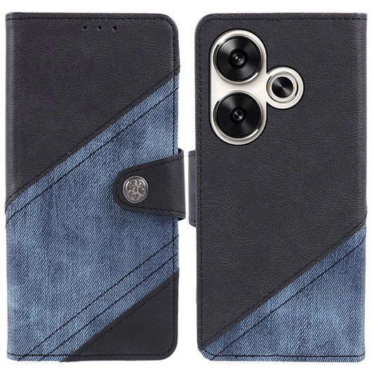 For Xiaomi Redmi Turbo 3 5G / Poco F6 5G Case Wallet Crazy Horse Texture Splicing Leather Phone Cover