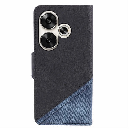 For Xiaomi Redmi Turbo 3 5G / Poco F6 5G Case Wallet Crazy Horse Texture Splicing Leather Phone Cover